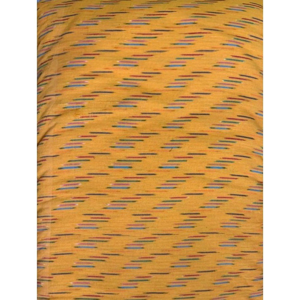 Handwoven Yellow Ikat Cotton Fabric