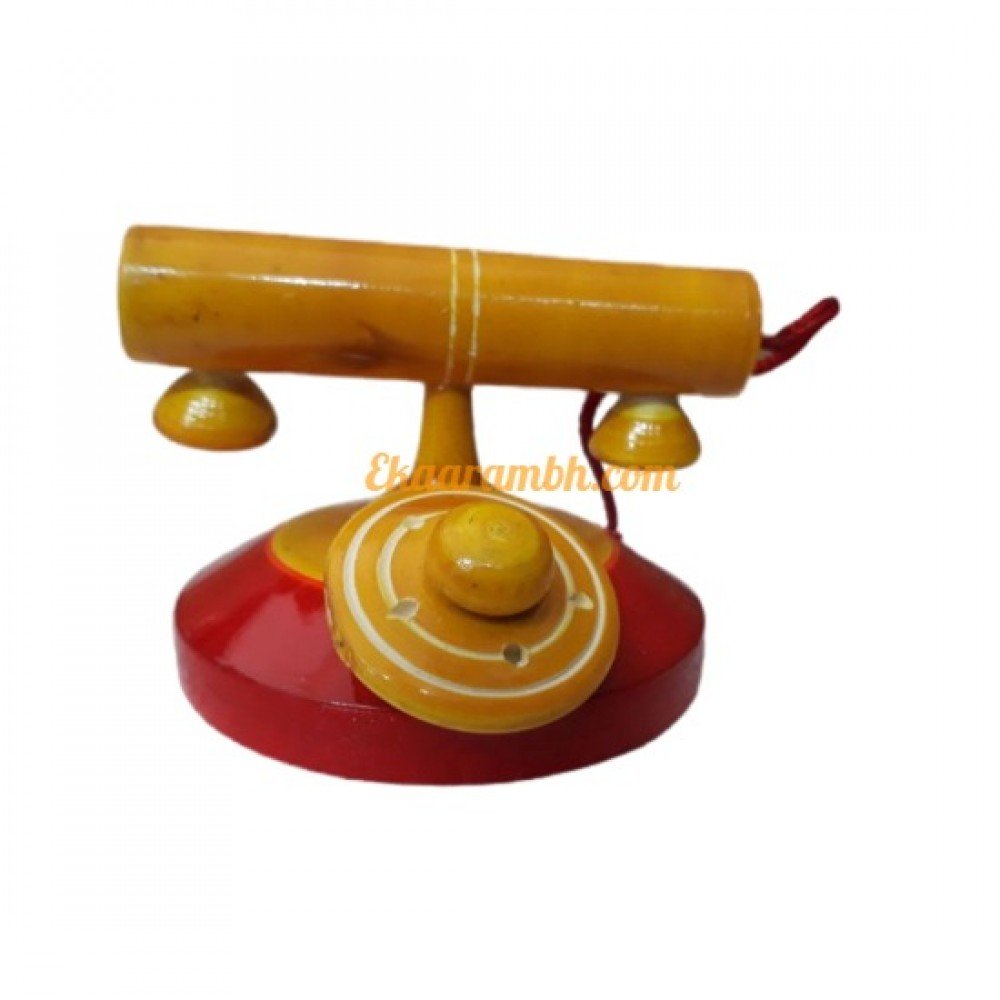  Lacquered Wooden Decorative Vintage Telephone Showpiece (Small)