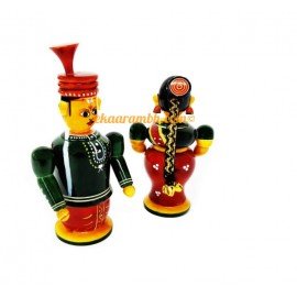Bride and Groom Couple Etikoppaka Wooden Toy (Small)