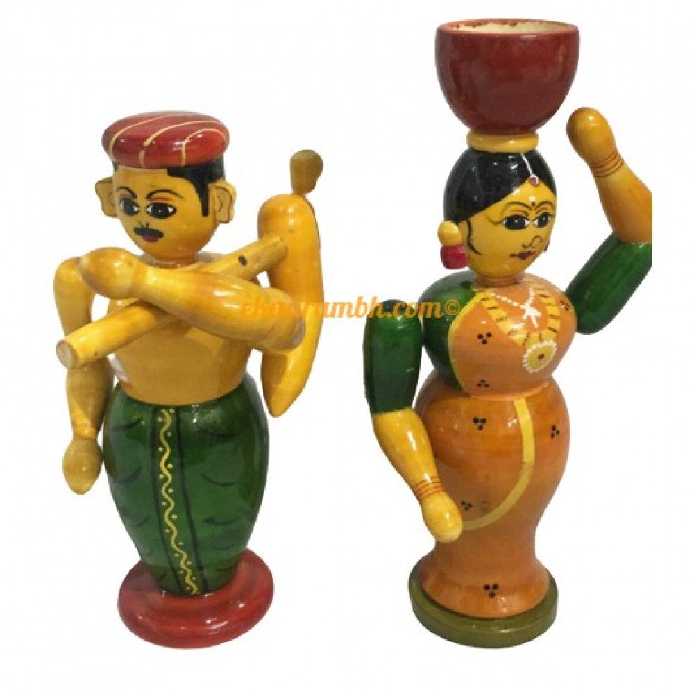 Wooden Farmer Couple Toy