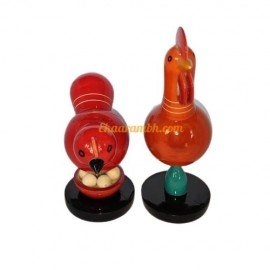 Wooden Murga Murgi (Chicken and Rooster) Toy