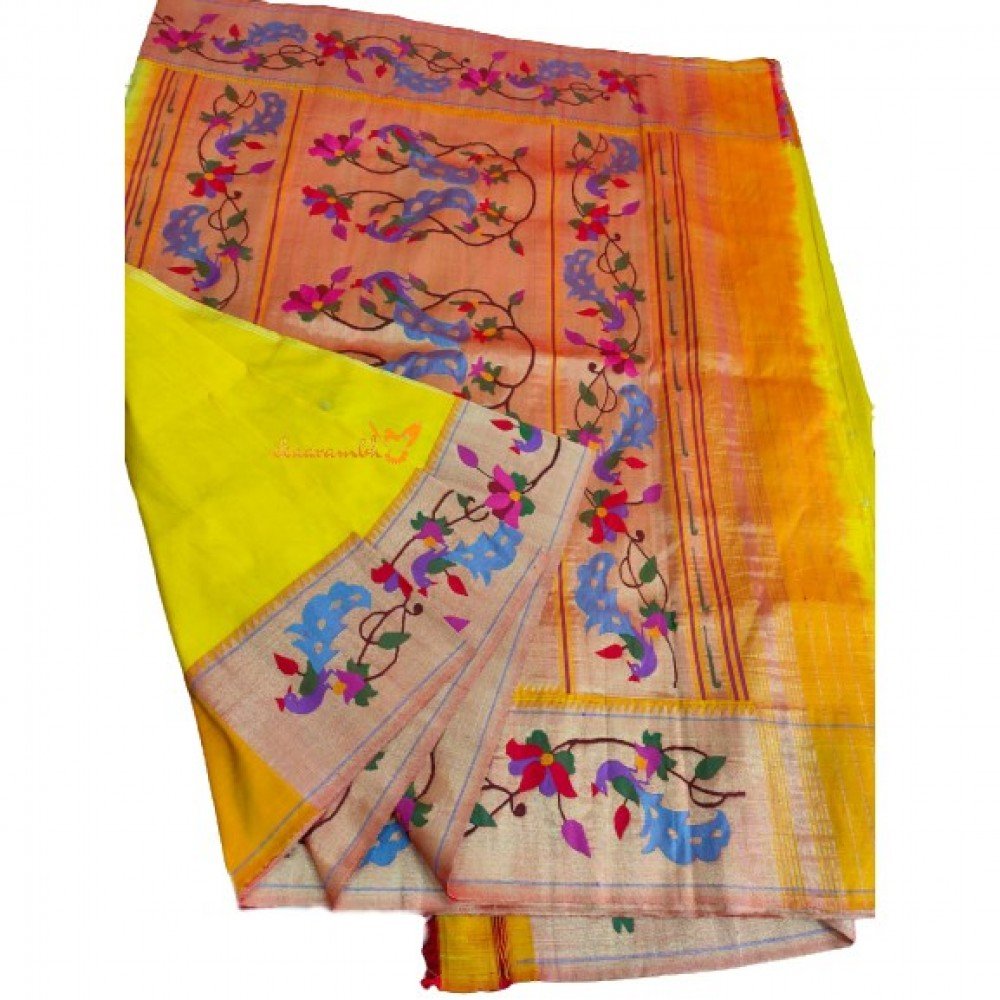 Pure Silk Bridal Asawali Paithani