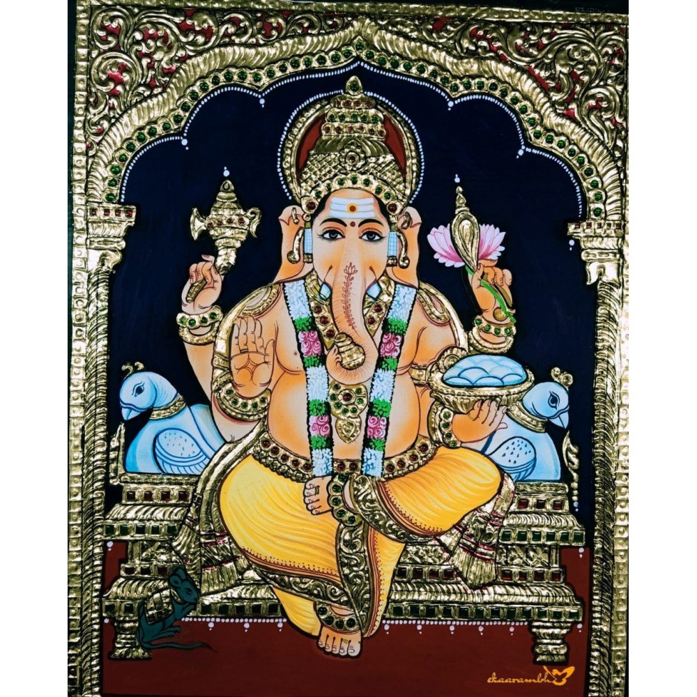 Traditional Ganesh Tanjore Painting